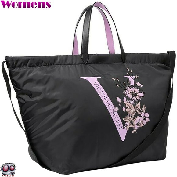 Victoria's Secret Handbags - Victoria's Secret Large Black Puffy Tote Bag NWT